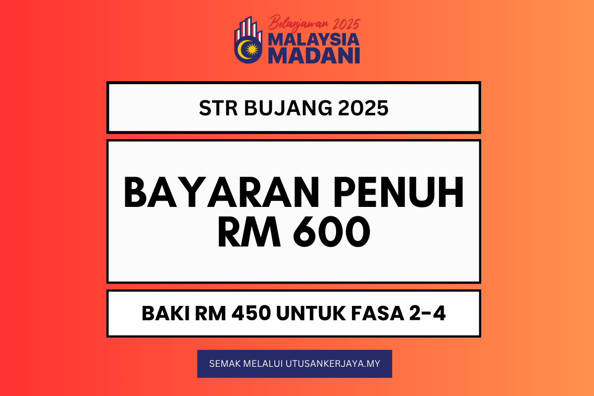 STR Bujang 2025 Bayaran RM600 : Baki RM450